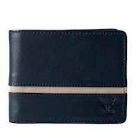 Billetera de Cuero Vacuno Classic AR15 Azul con Beige