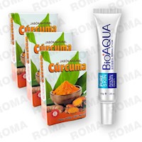 KIT 3 JABÓN EN BARRA DE CÚRCUMA 110G Y CREMA ANTI ACNÉ BIOAQUA 30G
