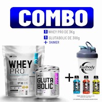 COMBO UNIVERSE NUTRITION - WHEY PRO 3 KG. COOKIE + GLUTABOLIC 300 GR. + SHAKER