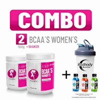 COMBO ADN WOMEN'S - 2 BCAA'S WOMEN'S 500 GR. FRUIT PUNCH + SHAKER