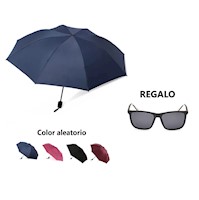 Paraguas Plegable Sombrilla de Mano Color Aleatorio + Lentes