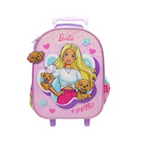 Maleta Escolar con ruedas Barbie Pets Lila