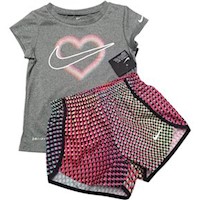 Conjunto Short y Polo manga corta Nike Dri-fit Para niña - Plomo