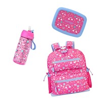 Set Bentgo Mochila Escolar, Lonchera y Tomatodo - Arcoiris y Mariposas