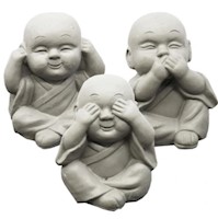 Packx3 Figura Decorativa Buda Feliz 9cm