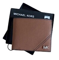 Billetera Bifold Hombre Michael Kors Slim - Marron