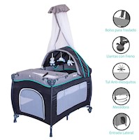 Cuna Corral Mecedora  EBaby SALLY 716 Celeste