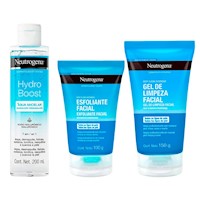 Neutrogena Exfoliante + Gel de Limpieza + Agua Micelar