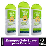 Pack x3 Shampoo para Perros Fresh Can Pelo Suave Frasco 300 ml