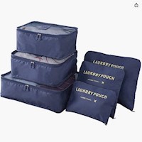 Set Organizadores de Maleta Bolsas Impermeable para Viaje  6PCS Azul