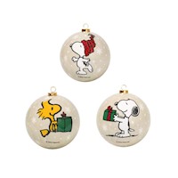 Set de Ésferas 8 cm Snoopy Navidad Mod.1 por 3 Und