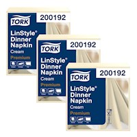 Servilleta Tipo Tela Tork Linstyle Blanca 3 paq x 50un