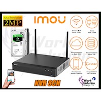 Nvr IMOU 8ch Grabador De Video Wifi NVR1108HS-W 2Mp Onvif Disco 2TB