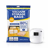 PACK 5 BOLSAS AL VACÍO + SUCCIONADOR + MINI COMPRESOR