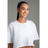 Polo Casual Crop Manga Corta para Mujer Blanc The Blanc