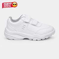 Zapatilla Escolar Venus Nexo Velcro  Blanco