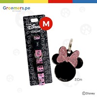 Collar Minnie Dots rosa Medium + Placas Originales Disney #5 Minnie Rosa (3 cm)
