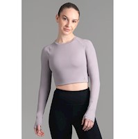 Top Deportivo Raglan Manga Larga Mujer Cool Gray