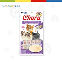 CHURU - Snack Húmedo para gatos sabor a atún y camarón
