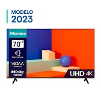 Televisor 70" Hisense UHD 4K A6k Sin Bordes Modelo 2023