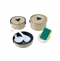 Set Ollas Aluminio Camping 3 Piezas