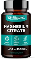 Citrato De Magnesio 400mg 180 Capsulas PhiNaturals