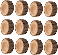 pack 12 portavelas personalizados, de madera natural