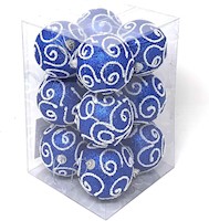 Adornos Navideños 12 Bolas de adorno para árbol azul