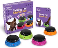 HUNGER FOR WORDS TALKING PET STARTER SET-JUEGO DE 4 PIEZAS DE BOTONES GRABABLES