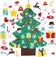 Adornos Navideños de fieltro con 36 adornos