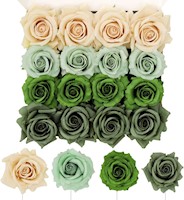 Rosas artificiales de seda con tallo (Pack de 16) TINGE TIME