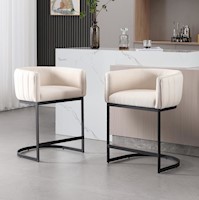 Juego de 2 taburetes para el comedor beige DM Furniture