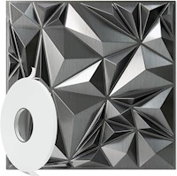 Paneles de pared 3D de diamante STICKGOO negro brillante