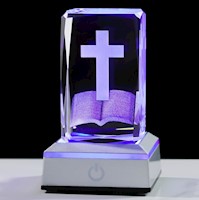 Figura de cruz de cristal 3D regalos religiosos de la Biblia