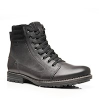 BOTIN HOMBRE PEGADA CUERO CROMO/PRETO 180748-09