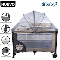 Cuna Corral Ebaby con Cambiador Happy Dream Beige 727-2