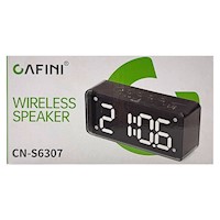 Parlante Inalámbrico Portátil con Alarma Reloj Radio CAFINI CN-S6307