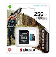 Memoria MicroSD Kingston Canvas Go Plus 256GB C-Adaptador