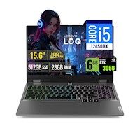 Laptop Lenovo LOQ 15IAX9 Intel Core i5 12450HX 28GB RAM 512GB SSD M2 6GB RTX 3050 15.6" FHD FreeDOS