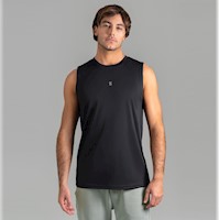 Polo Deportivo Sin Mangas para Hombre - Black