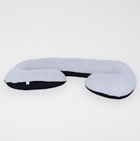COJÍN MULTIFUNCIONAL - ALMOHADA DE EMBARAZO AZUL RAYAS