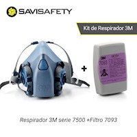 Kit Respirador 3M reutilizable serie 7500 con Filtros 7093