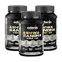 PACK 3 ASHWAGANDHA KSM-66 90 CÁPSULAS EDENIS HEALTH