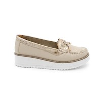 ZAPATO MUJER MIKAELA CASUAL VAINILLA/DORADO MS761