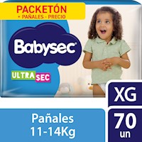 Pañal Babysec Packetón Ultra Talla XG 70 un