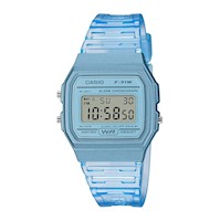 Reloj CASIO F-91WS-2D Resina Juvenil Celeste