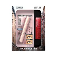 SET MAYBELLINE MÁSCARA SKY HIGH + LABIAL VINYL INK ROYAL