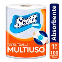Papel Toalla SCOTT Multiusos 100 Hojas Rollo - 1un