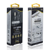 i2Go Pro Cable Lightning Nylon Trenzado de 2 MT- Gris