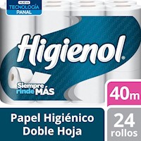 PAPEL HIGIÉNICO HIGIENOL DH x 24 rollos 40 METROS